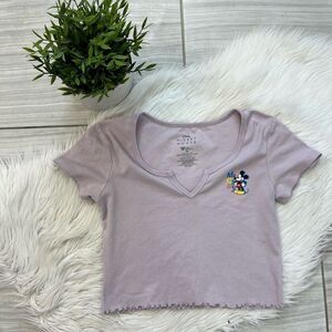 Disney Mickey Mouse Crop Purple Tee